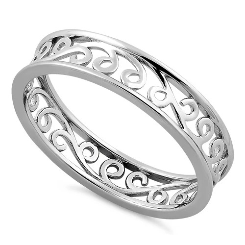 925 Sterling Silver Simple Swirl Ring