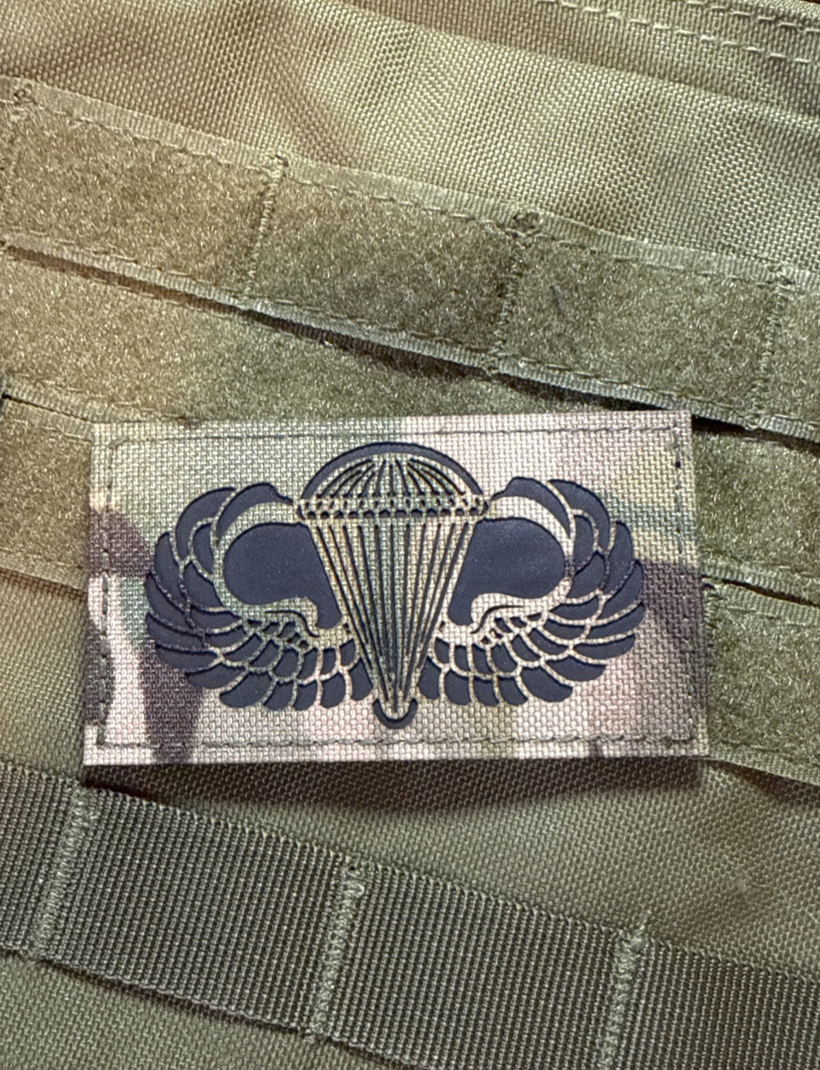 Airborne 82nd Parachute Jump Wings IR Glow Tactical Army badge patch Multicam