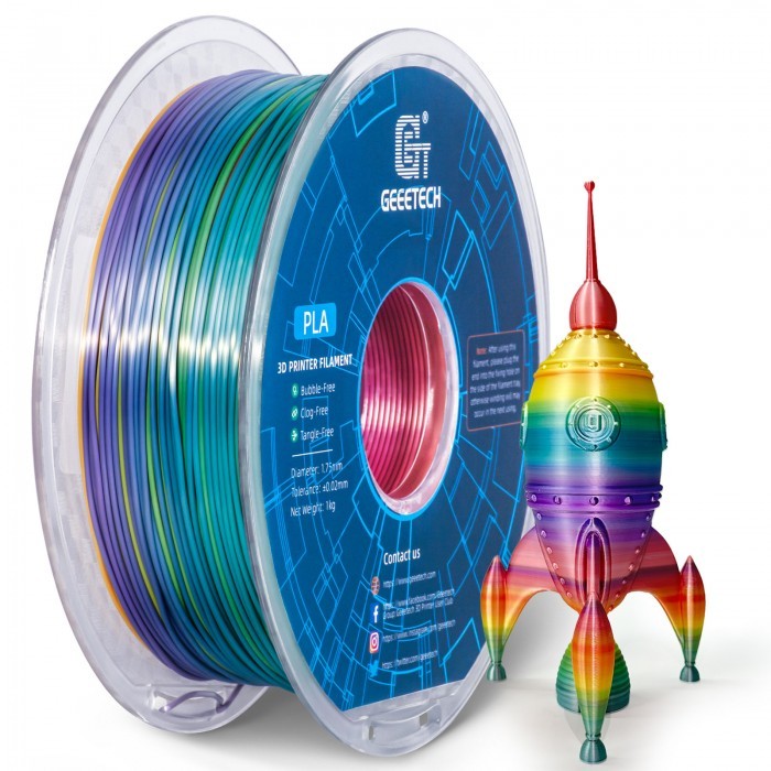 Geeetech Consumables Rainbow Silk PLA 1.75mm 1KG/roll For 3D Printers Filament