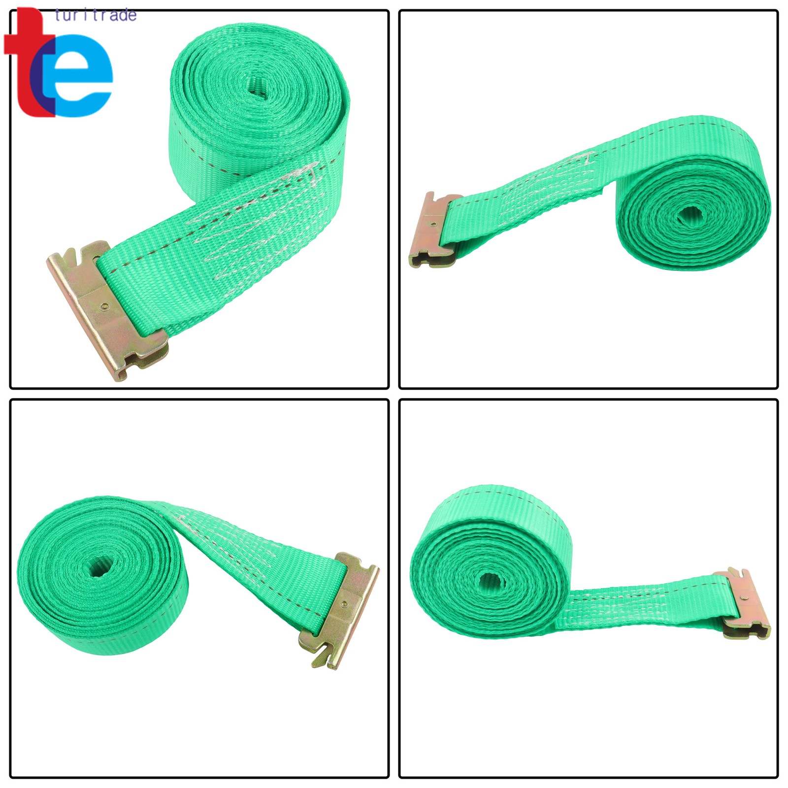 Tie Down Straps 4pcs E Track Wheel Chock 2 Pack 2" X 15' E Track Ratchet Straps