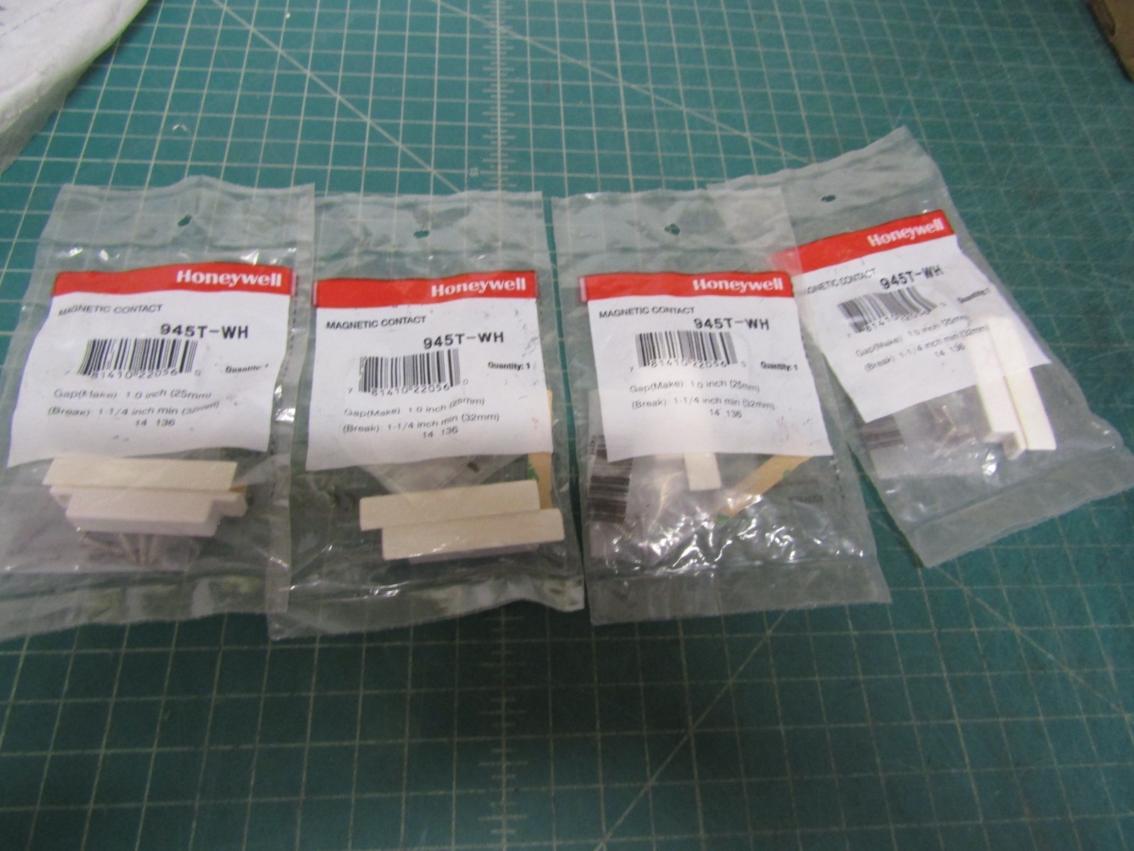 4 – Honeywell Home 945T-WH Mini Surface Mount Contact with Terminals, White NEW