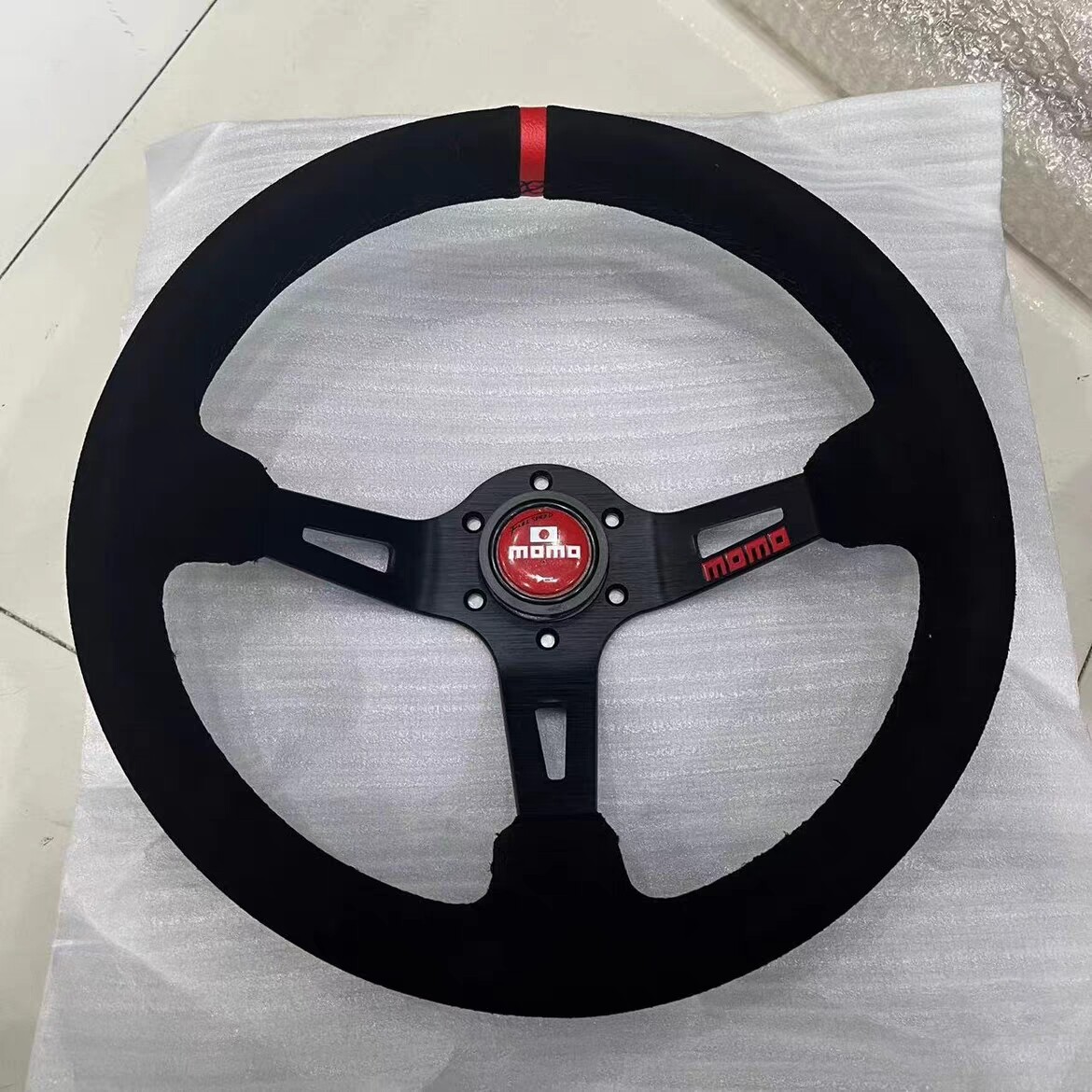 MOMO fullspeed 320mm13' Suede Leather Deep Cone 90mm Racing Sport Steering Wheel