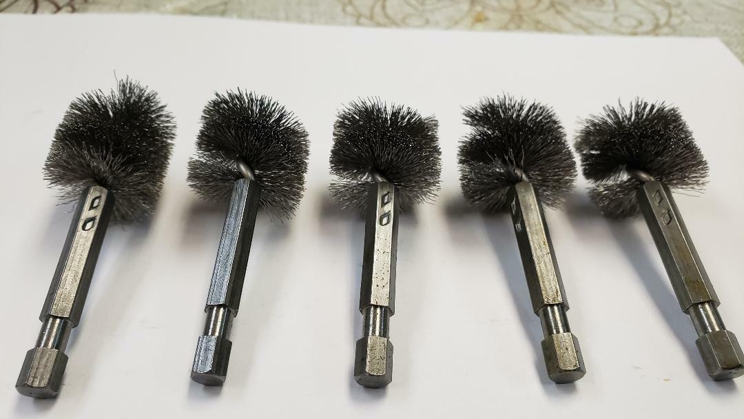 Hightbrush T878  7/8'' Dia Power Fitting Brush Stainless St 1/4''Hex drive  5 pk