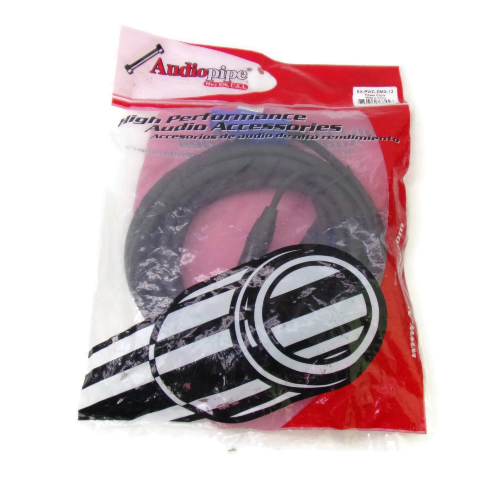 Audiopipe 12Ft DMX Extension Cable w/ Power & XLR Connectors EX-PWC-DMX-12 NIP