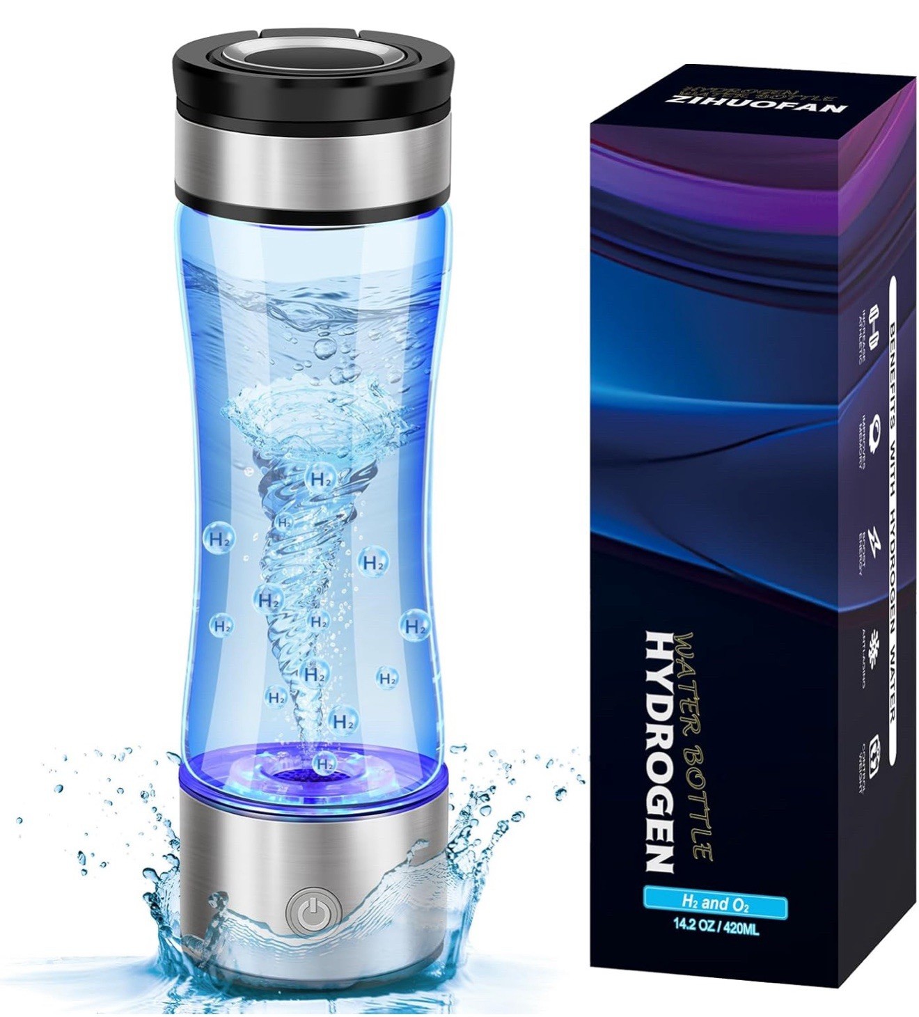 Hydrogen Water Bottle, 1600PPB Portable Hydrogen Water Bottle Generator.