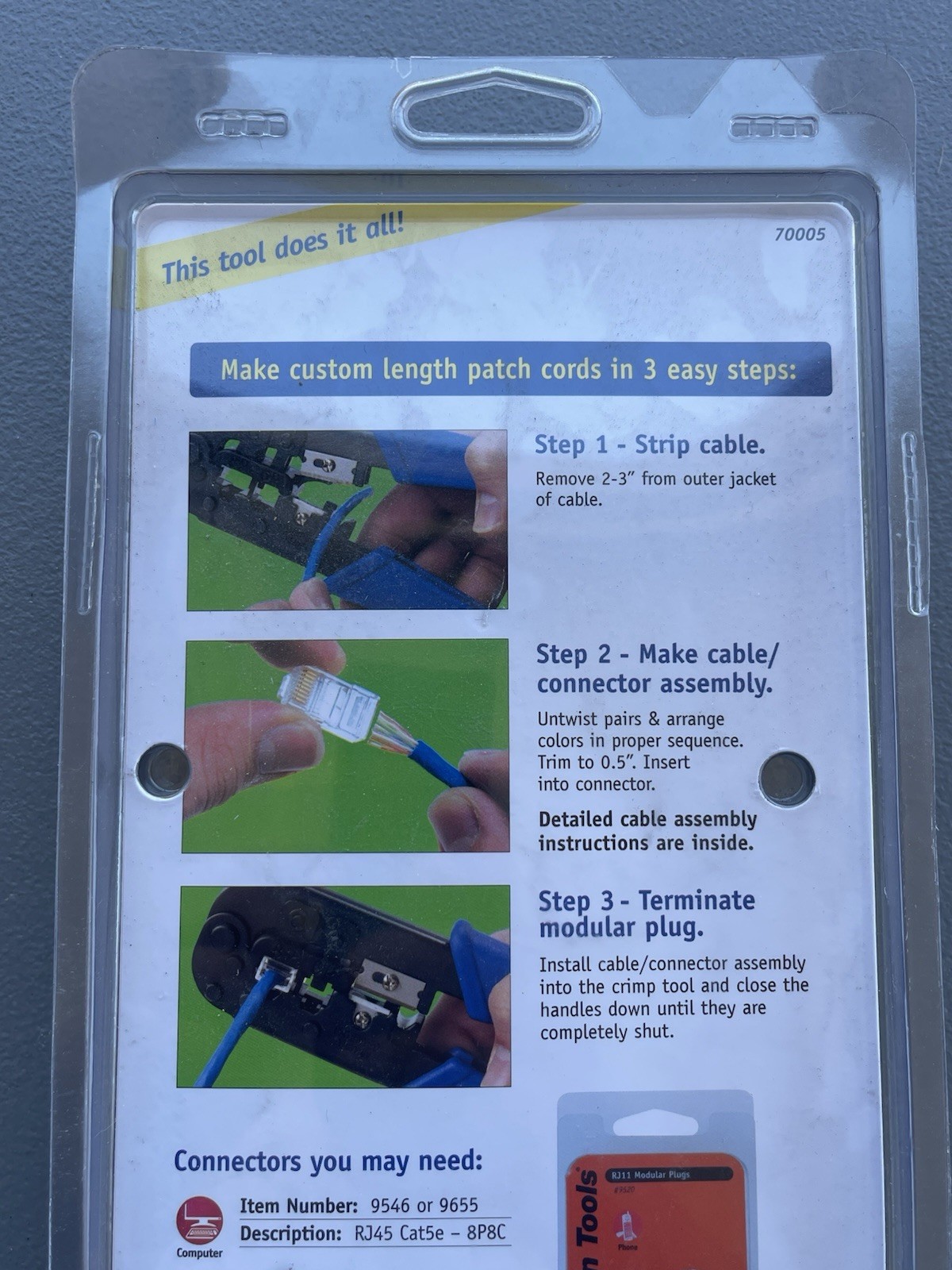 DataShark Modular Plug Crimper Cuts and Strips Data & phone Cable Model 70005
