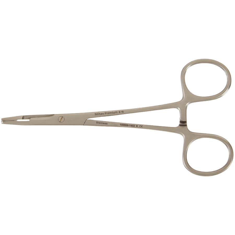 Integra Miltex 8-15 Steel Surgical Needle Holder, Serrated Jaws, 5½" Length