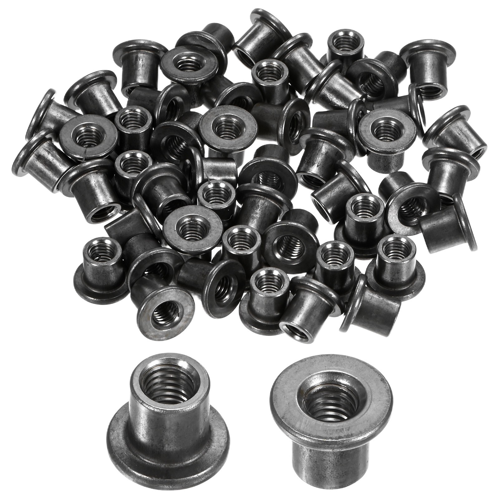 50-Pack M6x11mm T-Nuts Carbon Steel Tee Nut Round Base Weld Nuts Gray