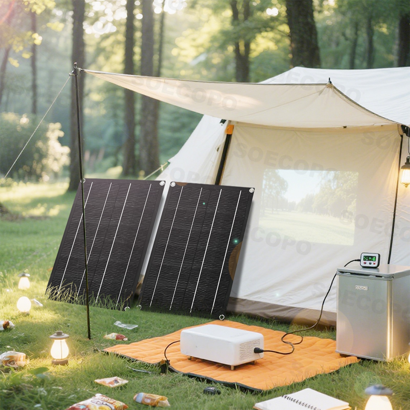 1600W Solar Panel Kit - 2 x800W + 100A Controller + Extension Cord Multi-Scene