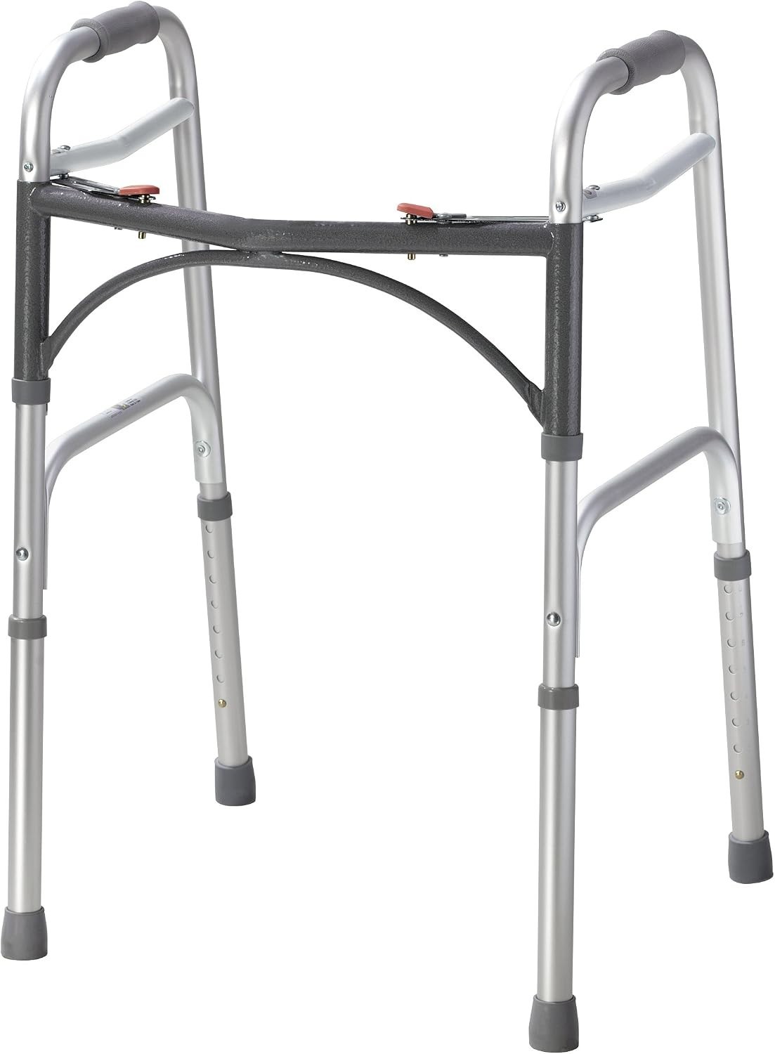 2-Button Standard Foldable Walker for Seniors & Adults - Adjustable Legs - Light
