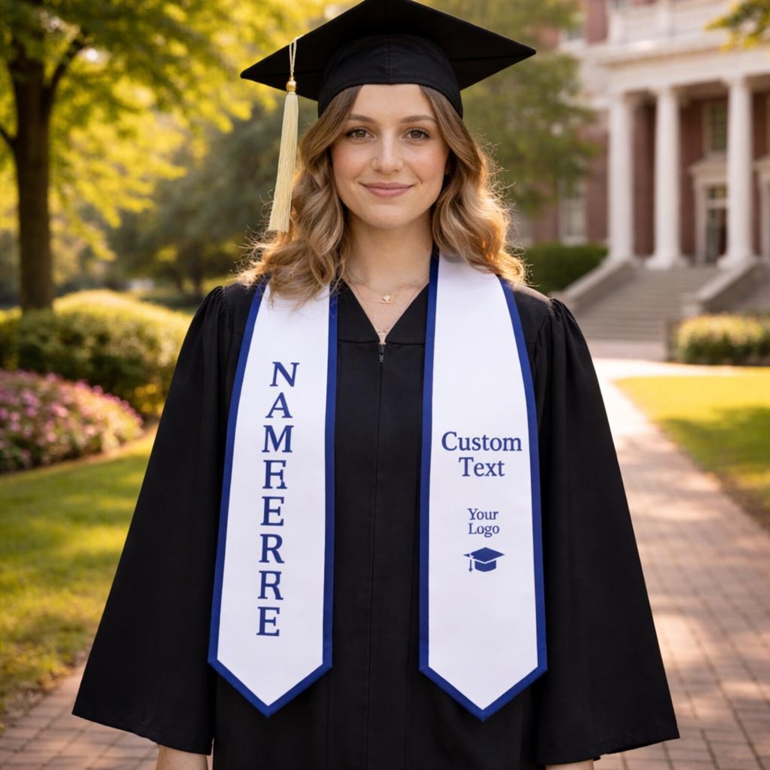 Custom Graduation Stole 2026, Personalized Graduation Sash with Name, Custom Tex