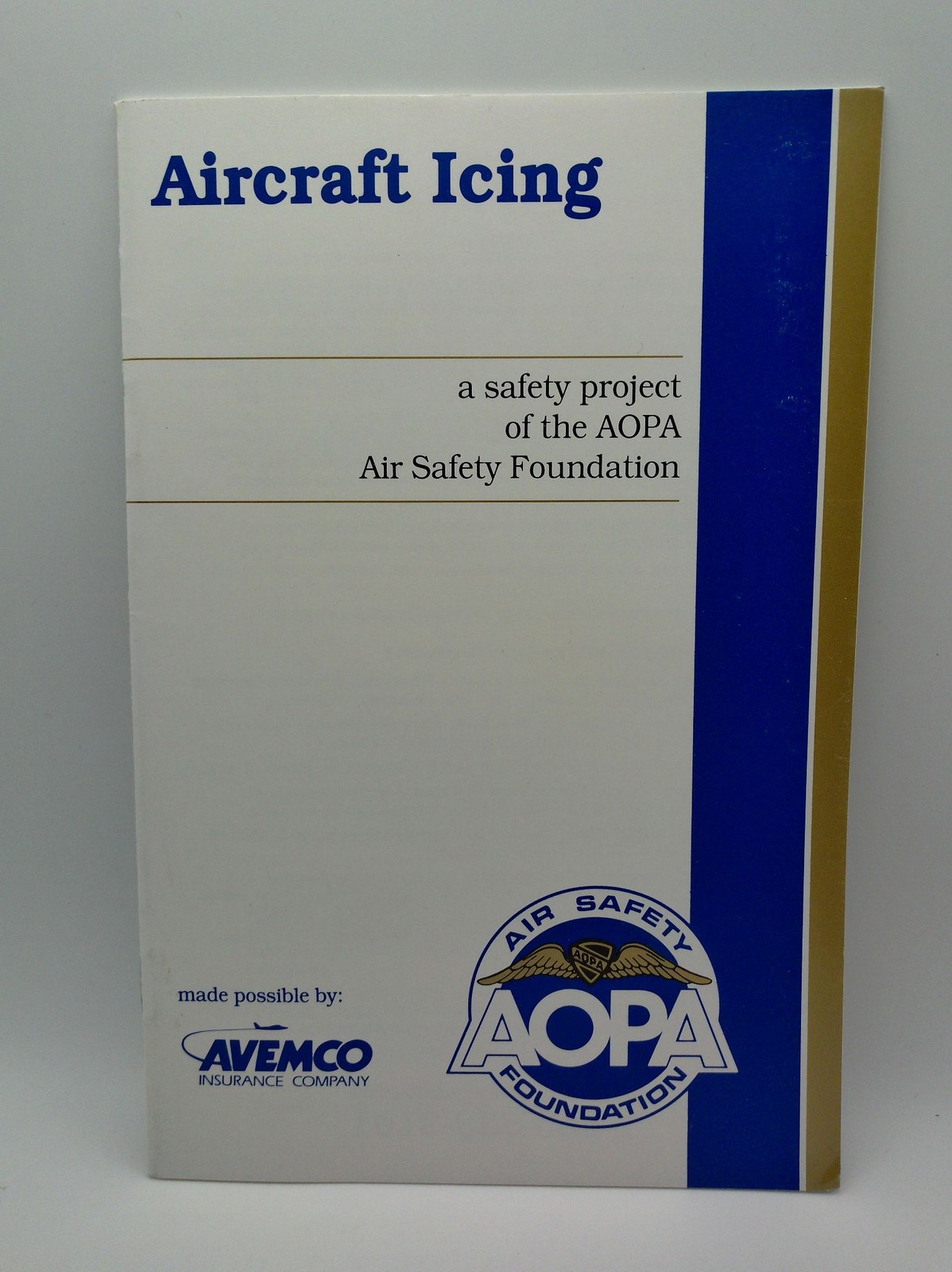 AOPA Air Safety Foundation Aircraft Icing Pamphlet 1994 Safety Guide Booklet
