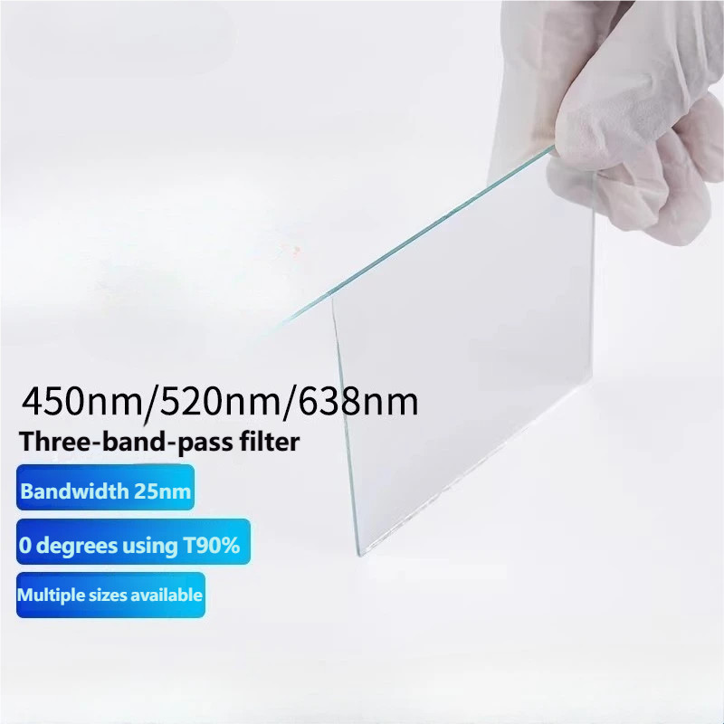 1PC Triple Bandpass Filter, 450nm/520nm/638nm Bandwidth 25nm RGB Bandpass Filter