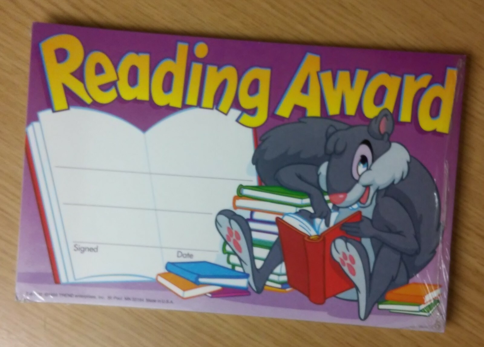 30 Pack Student Reading Award Certificates 8½ × 5½ - Brand New Factory Sealed