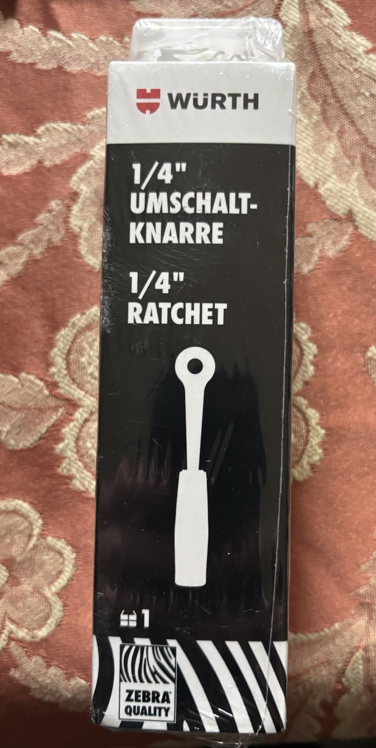 Wurth 1/4" Zebra 72 Fine Tooth Ratchet New
