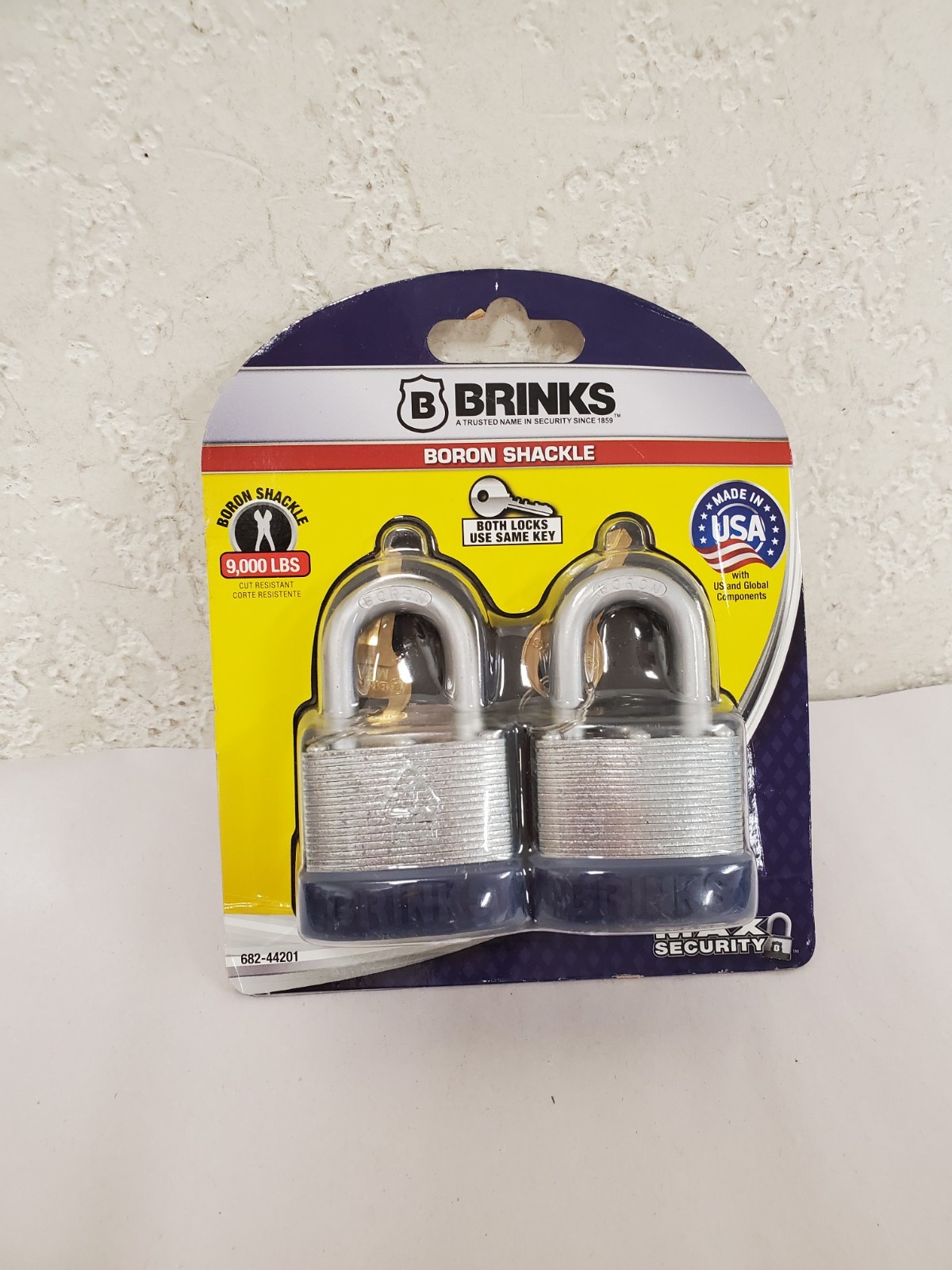 *2-Pack* Brinks 1-1/8 in. (44 mm) Laminated Steel Keyed Padlock (682-44201)
