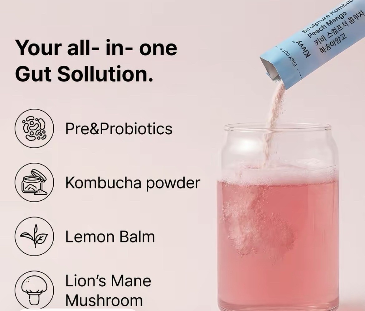 Kivvy Sculpture Kombucha Peach Mango