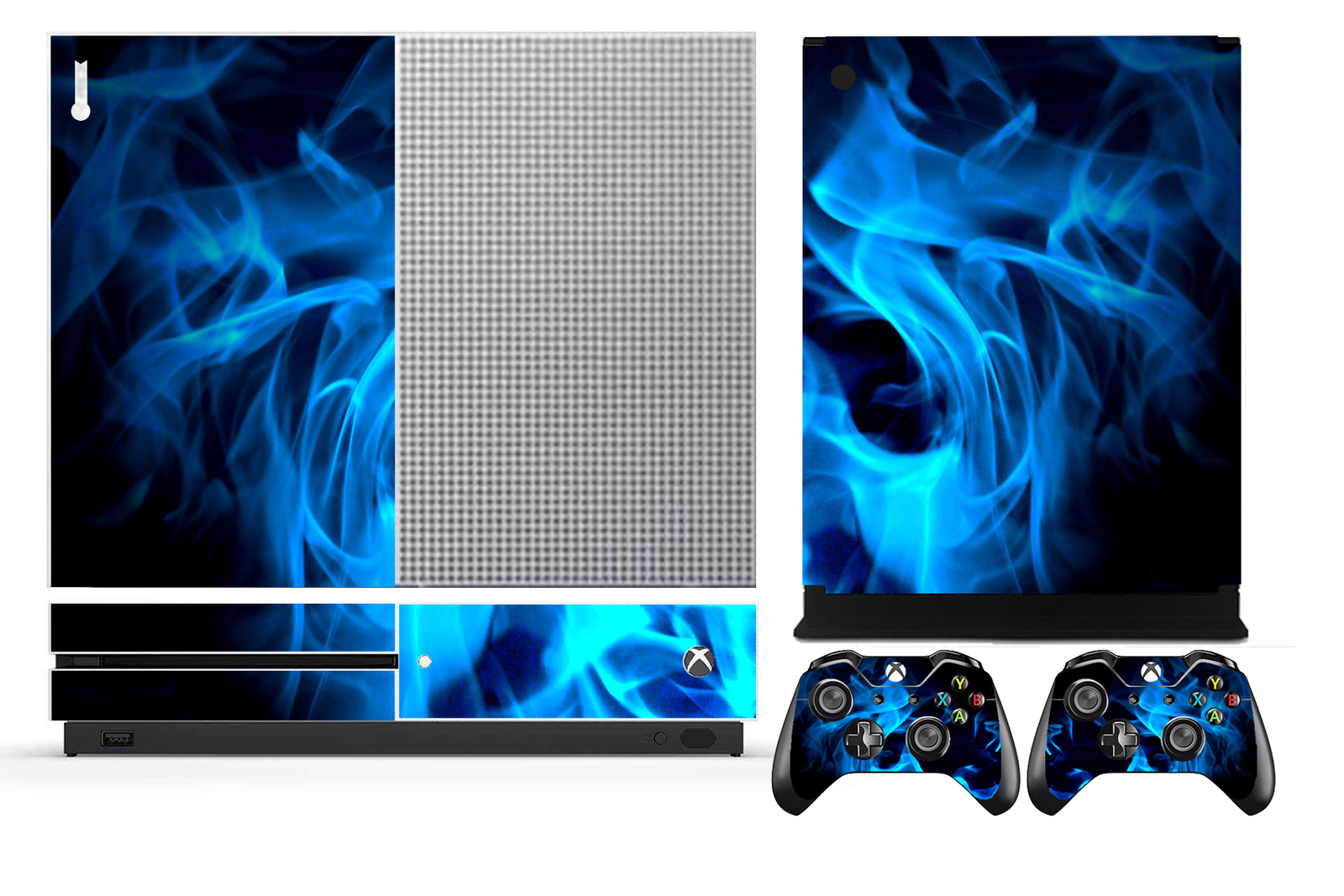 Fire 261 Vinyl Cover Skin Sticker for Xbox One S (Slim) & 2 controller skins
