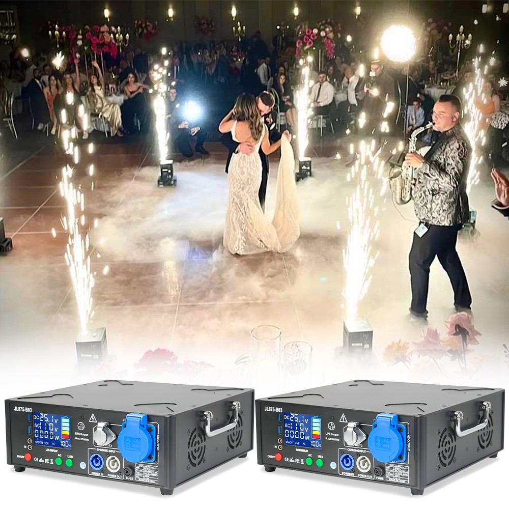 2PCS 1500W Portable Battery Powered Packs Base for Cold Spark Machine