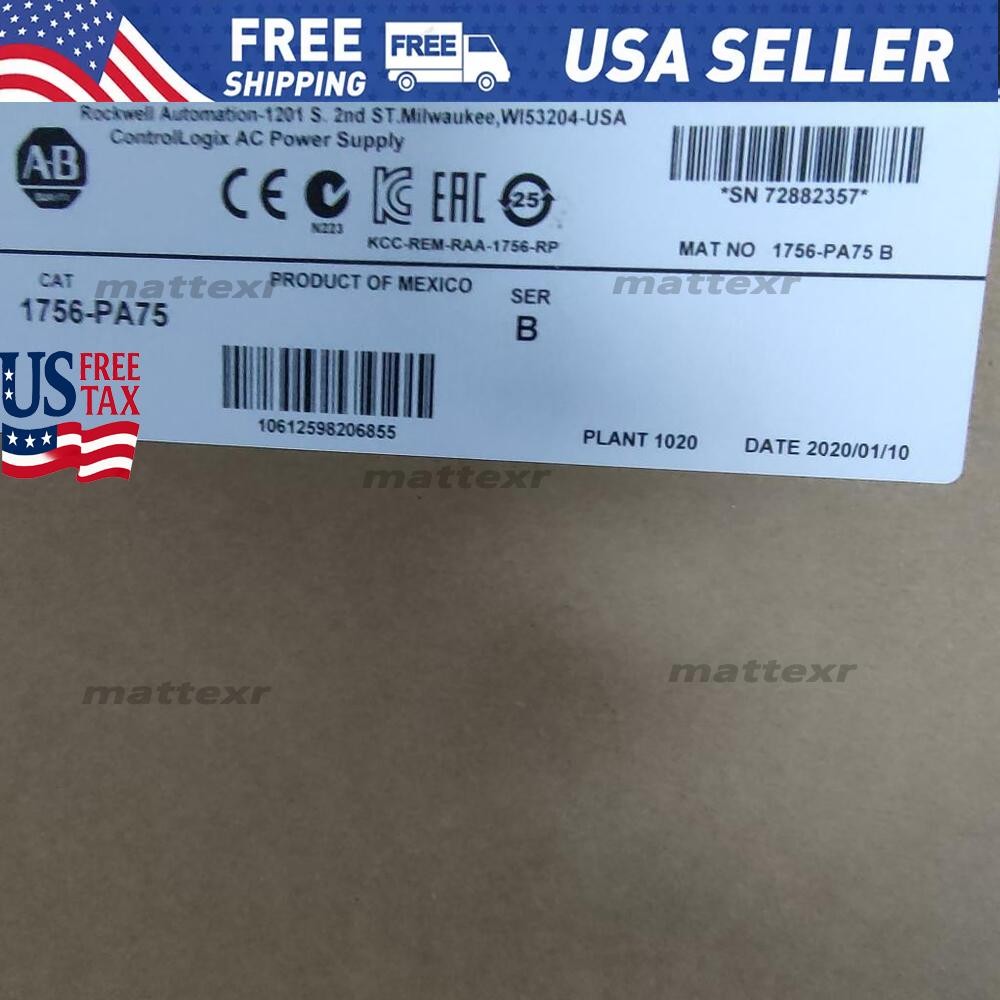 New Factory Sealed Allen-Bradley 1756-PA75 ControlLogix AC Power Supply 1756PA75