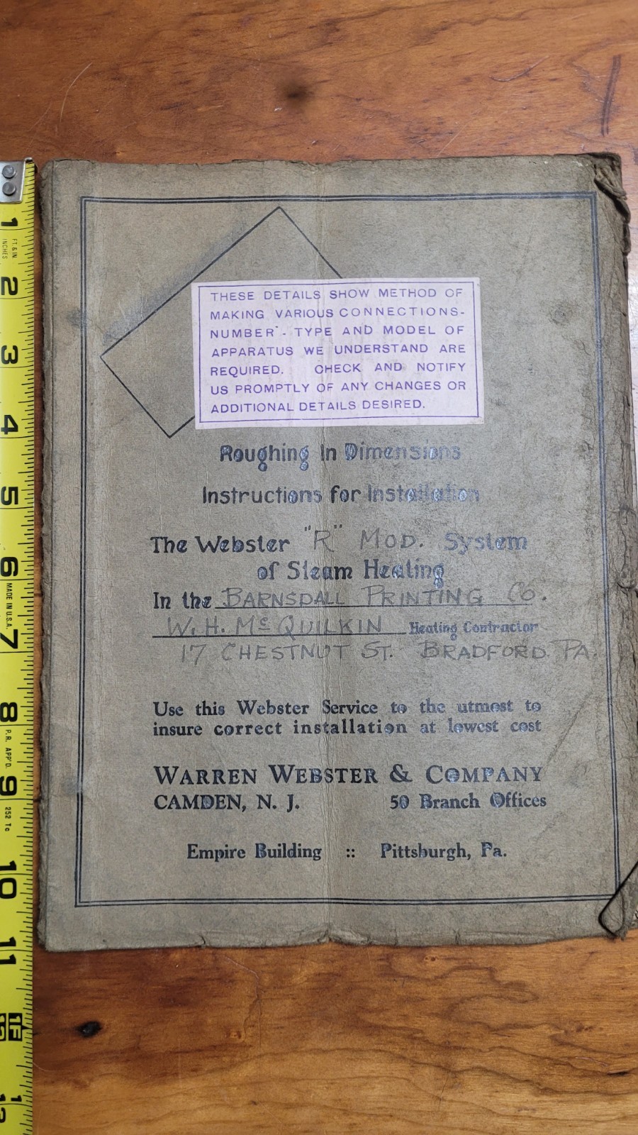Antique Plumbing Steamfitter, Heating Manual