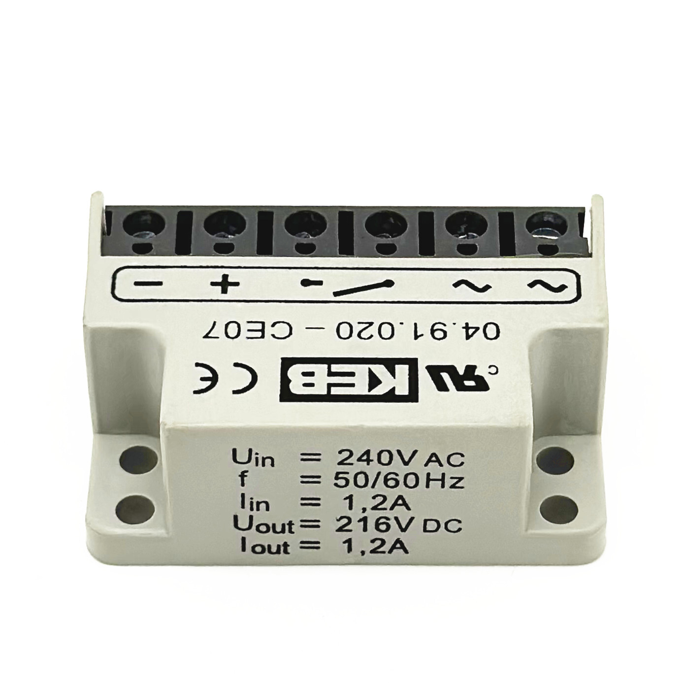 KEB 04.91.020-CE07 Uin max 500VAC 0,9*Uin 2,0A full-wave rectifier module