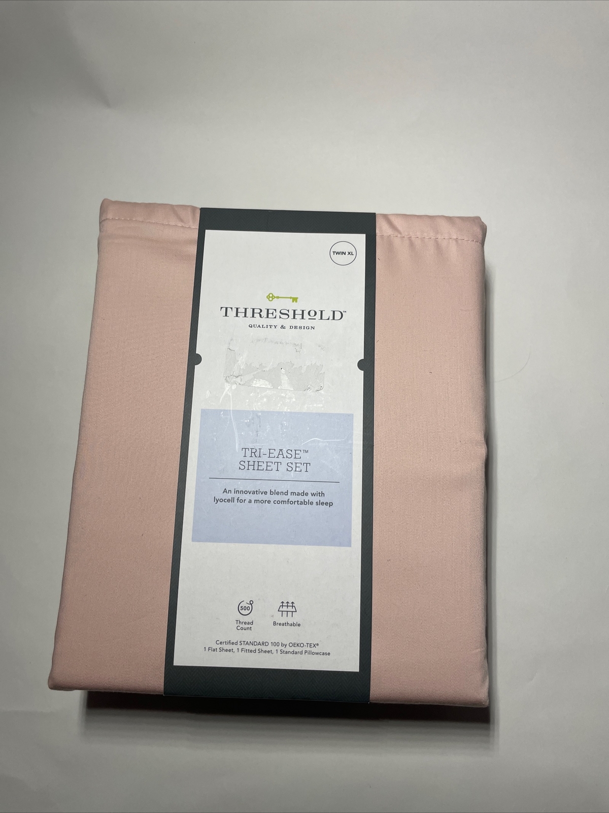 Twin Sheets /Twin XL 500 Thread Count Tri-Ease Solid Sheet Set Blush - Threshold