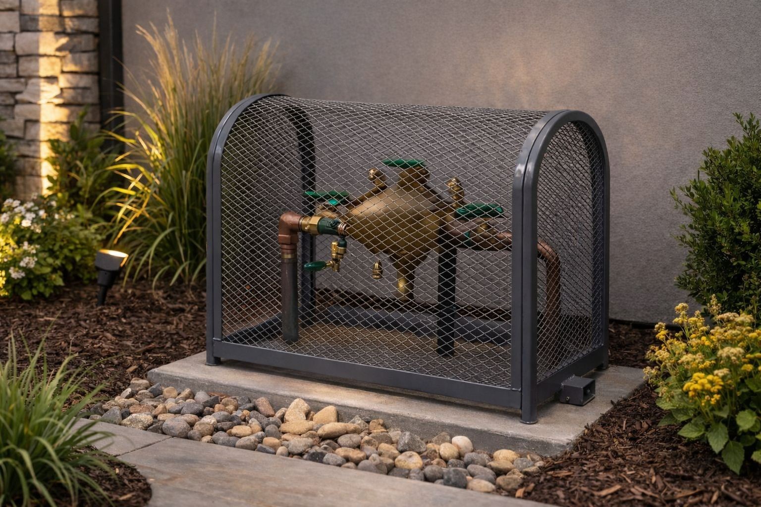 Backflow Security Cage – Backflow Preventer Enclosure (Gray, Large) - Sandbaggy