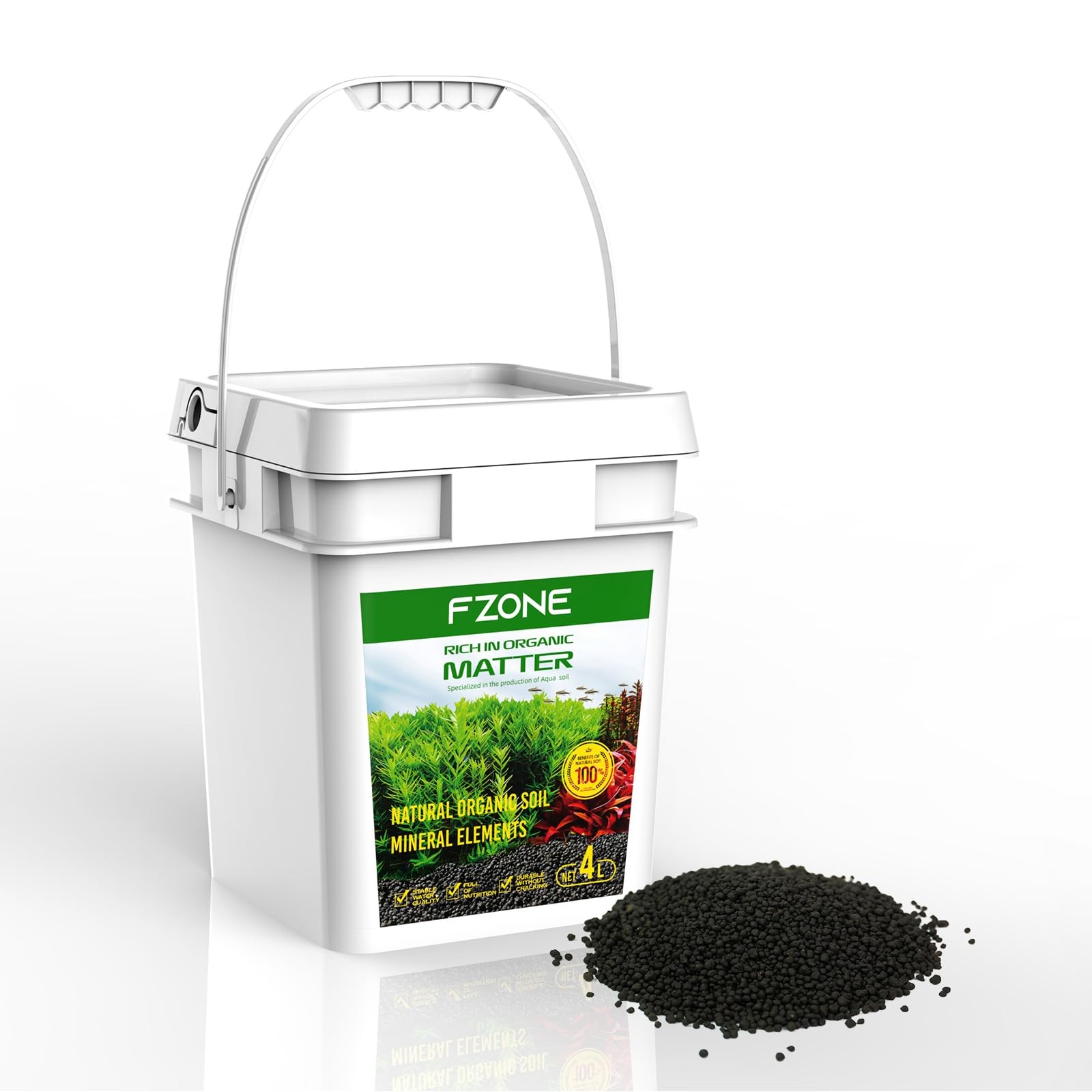 FZONE Aquarium Soil for Planted Tanks Nutrient-Rich Substrate Fresh Water Live