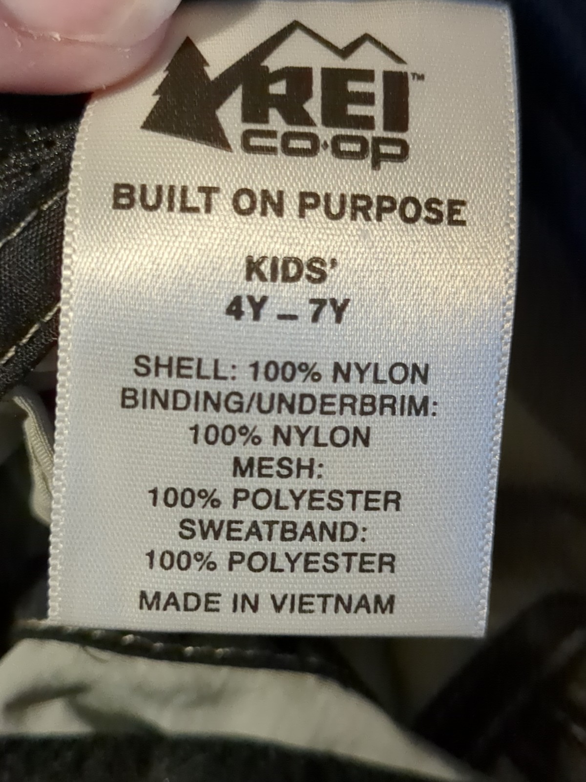 Rei Youth Kids 4y-7y Sun Runner Cap With Neck Cover Nylon/Mesh Gray