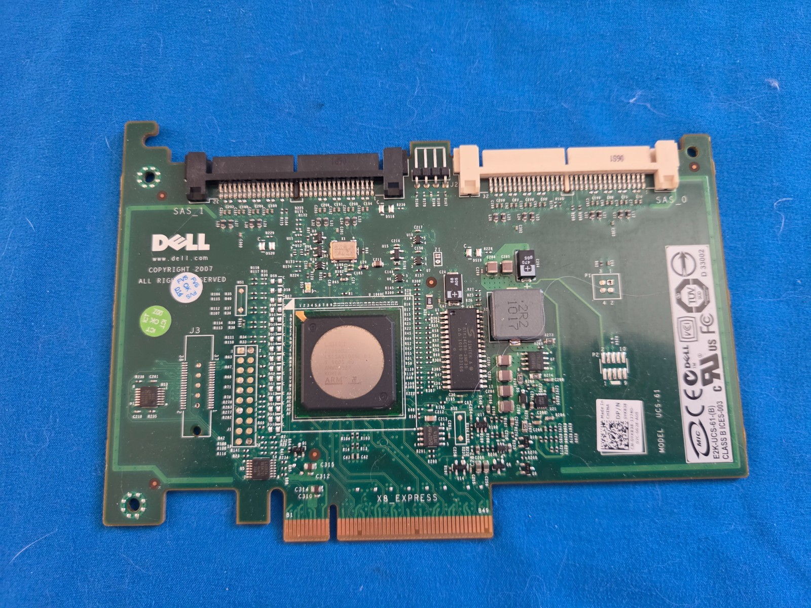 Dell PowerEdge PERC 6/iR SAS PCI-E Server RAID Controller Card 0yk838