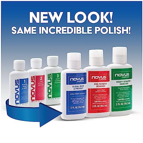 NOVUS PK1-2 Plastic Clean and Shine, Fine Scratch Remover and Heavy-scratch