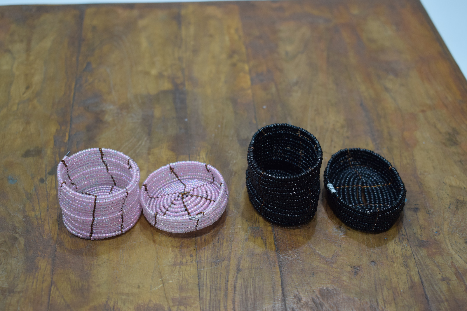 Baskets Indonesian Small Assorted Round Wire Beaded Baskets