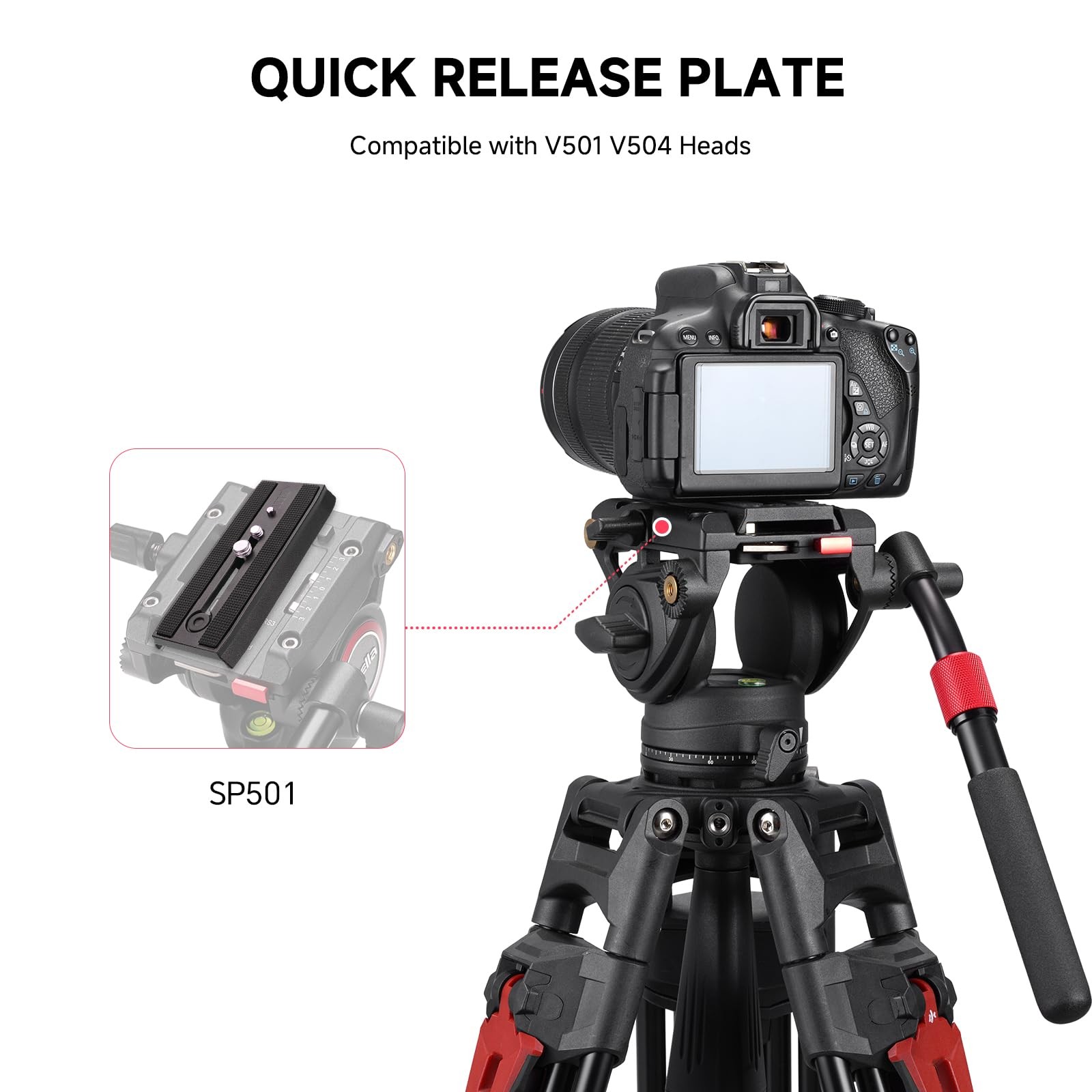 Universal Sliding Quick Release Plate Replacement Camera Mount with 1/4 Inch and