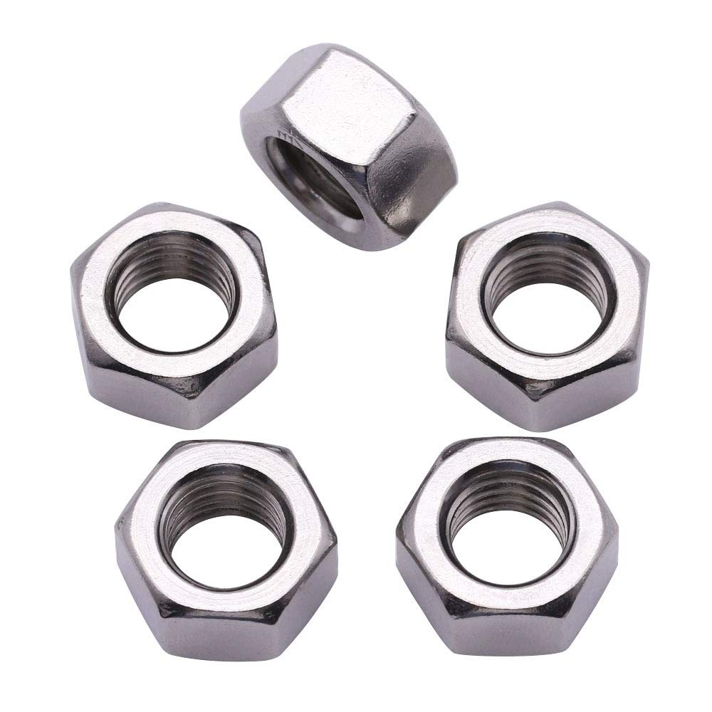 M5-0.8 (100 Pack) Stainless Steel Hex Nuts, Finished Hexagon Nuts, 304 Stainl...