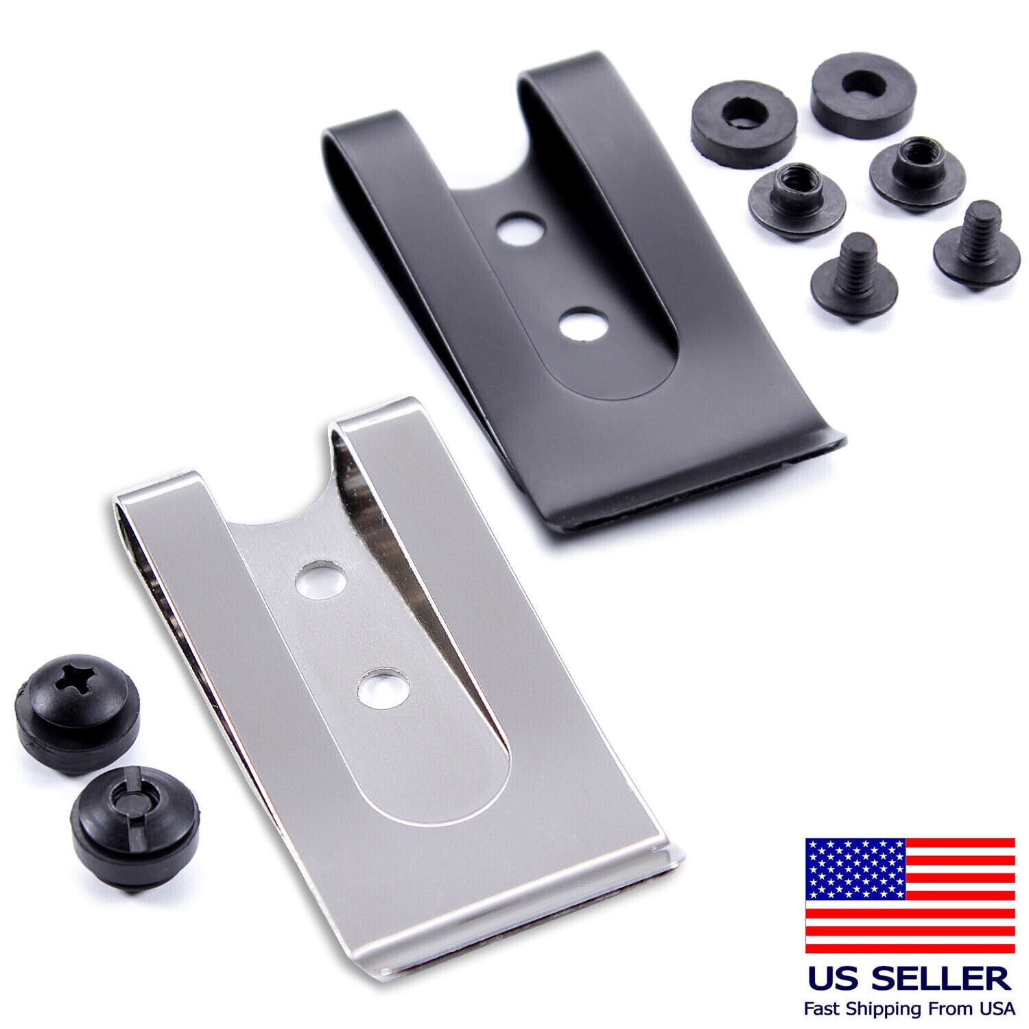 Metal Belt Clips - Model 2 - Holster Belt Clips (w/SPTHA Mounting Hardware)