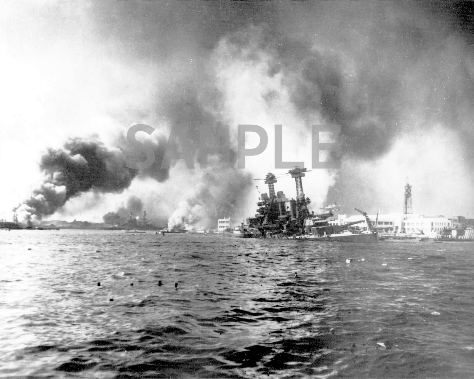 USS California sinking Japanese Attack on Pearl Harbor 8x10 WWII WW 2 Photo 807