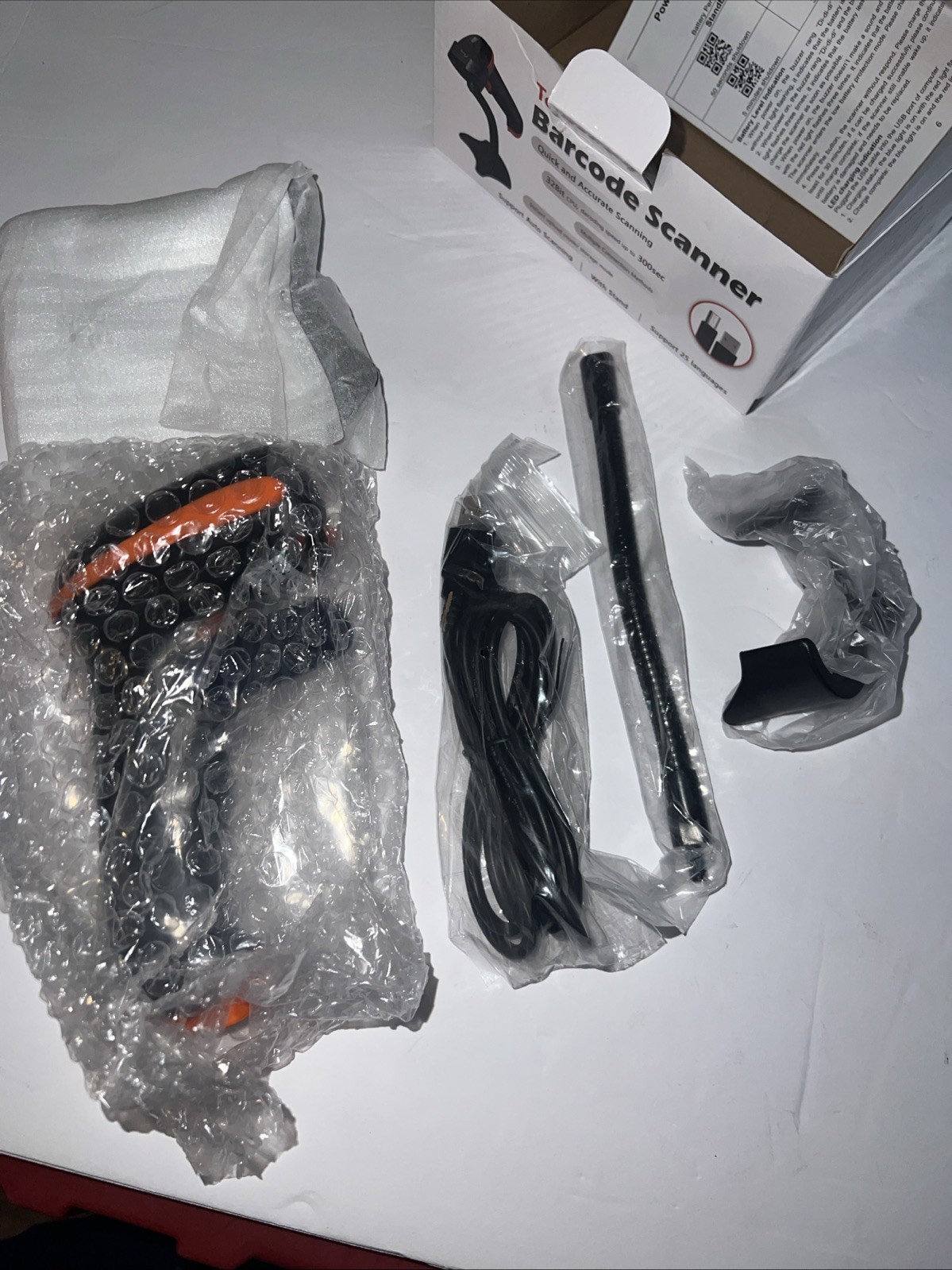TERA EV0004-1 1D/2D Wireless or Wired Barcode Scanner With Stand - Orange
