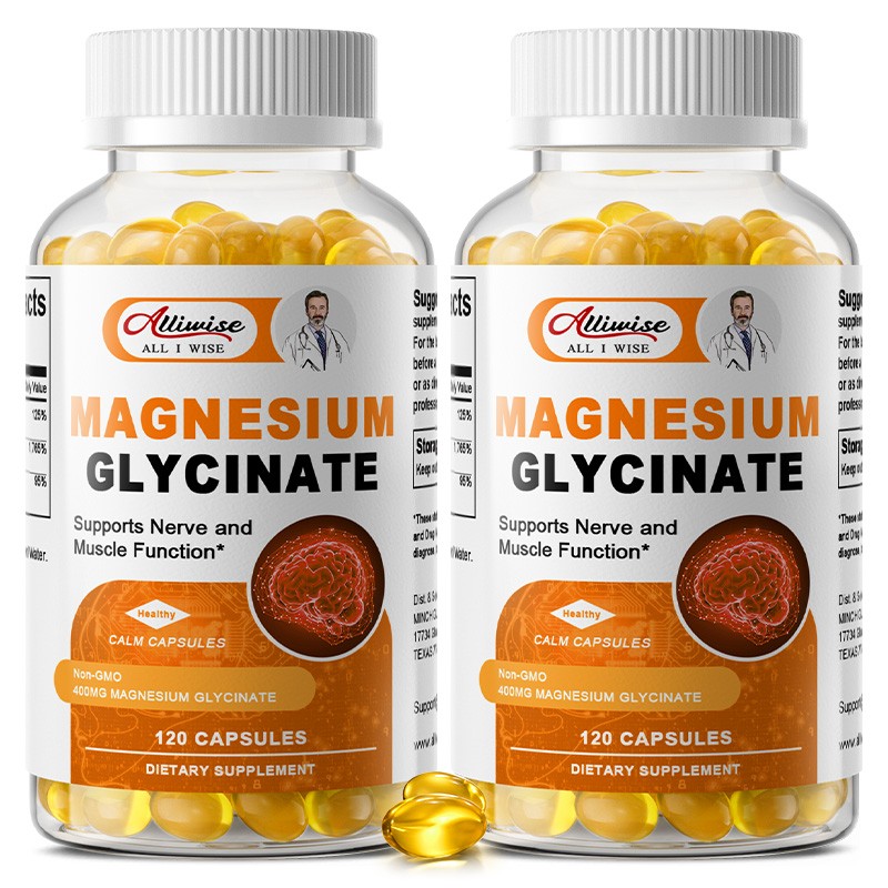 1-4 Bottles Magnesium Glycinate Capsules High Absorption Stress & Anxiety Relief