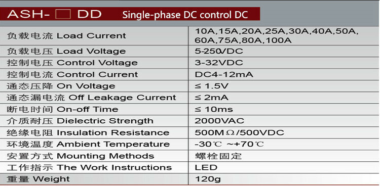 ASH-25DD single-phase DC solid state relay DC-DC 25A JGX-1DD2525