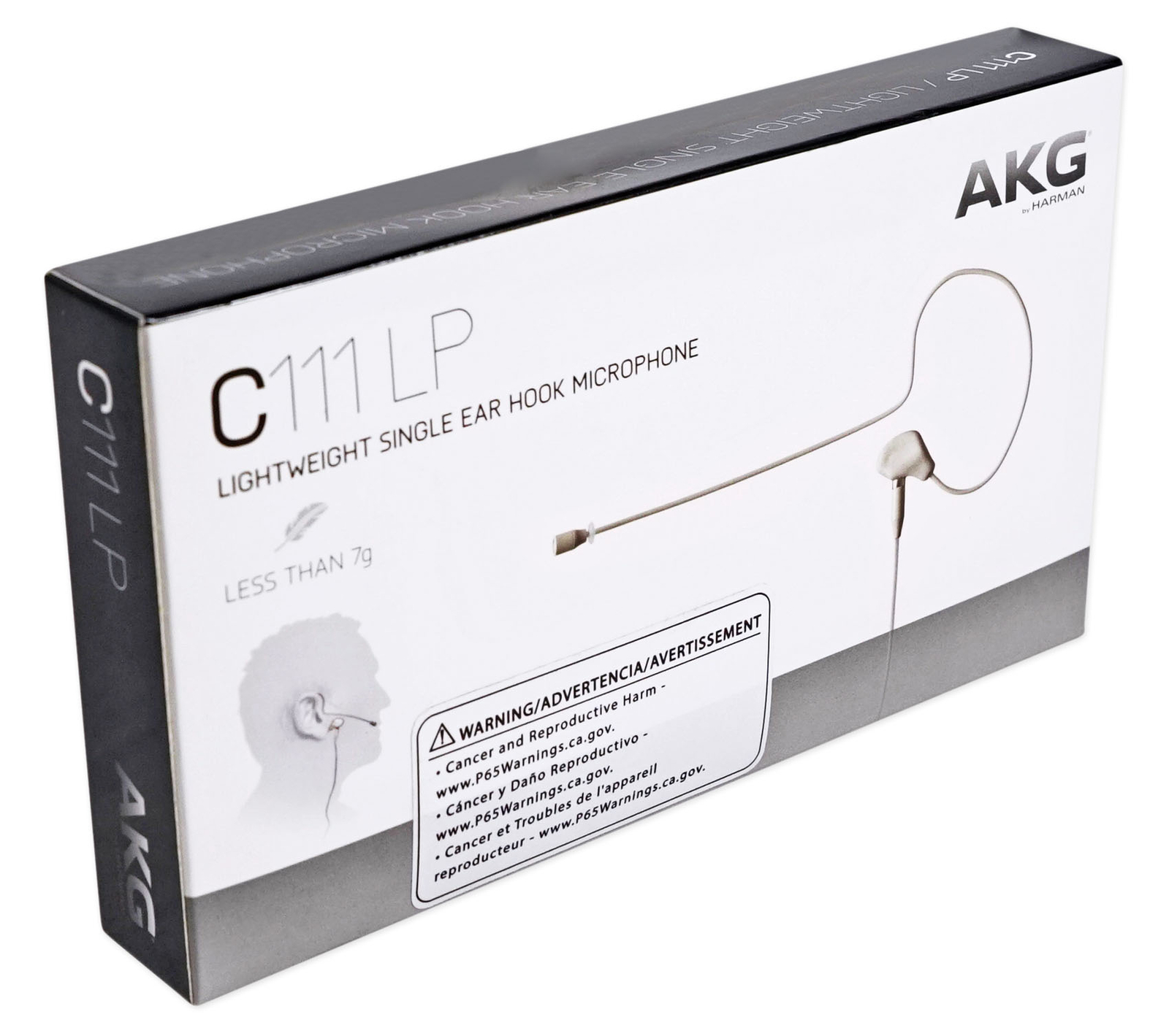 AKG C111 LP Ear-Hook Ear-Set Microphone Mic+Windscreen+Carry Pouch+Cable Clip