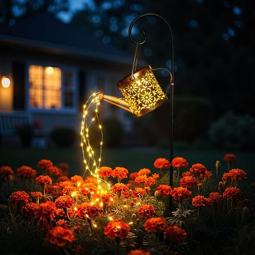 Solar Watering Can Lights Outdoor Decor, Waterproof Patio Pathway Lights