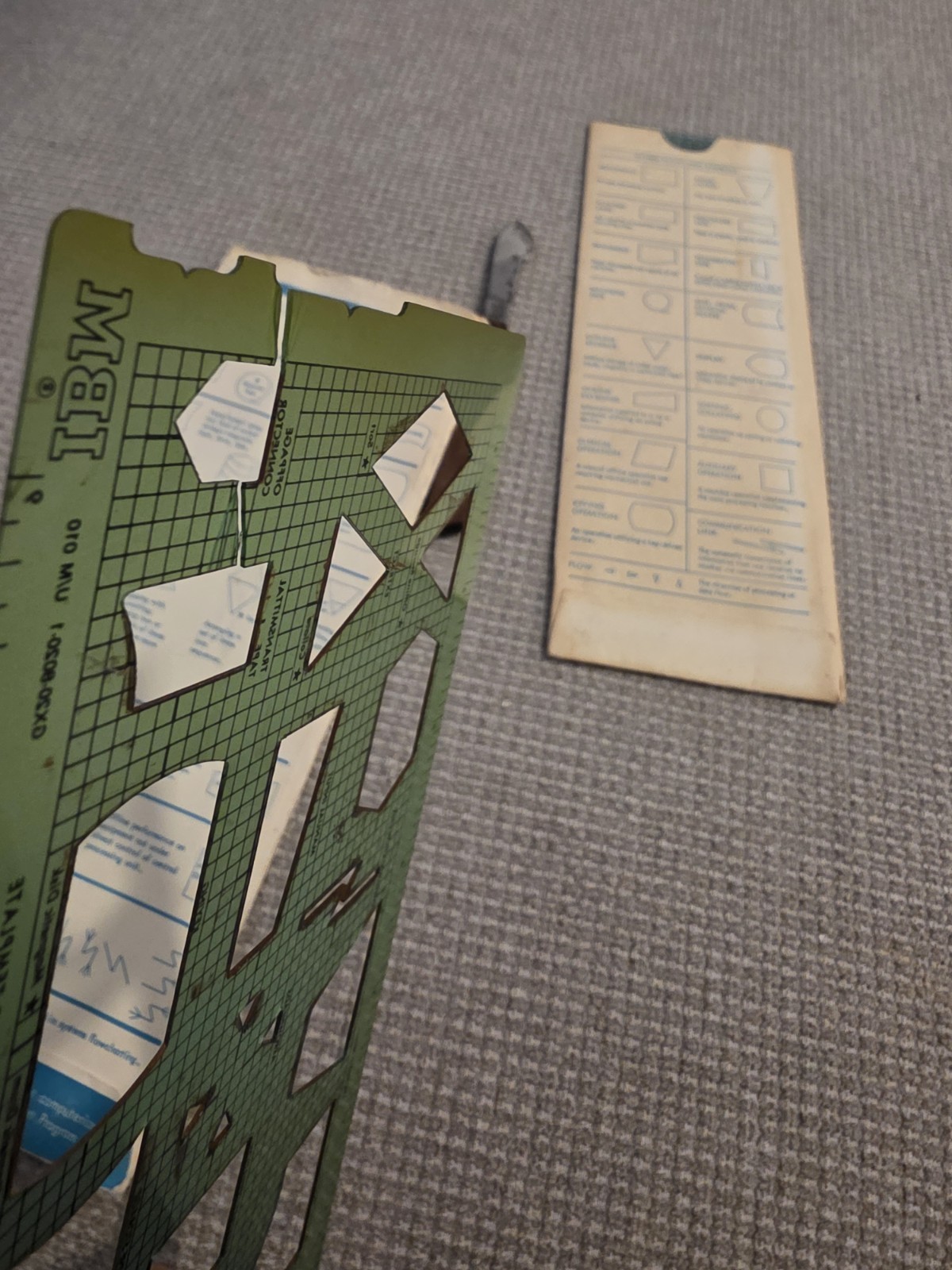 IBM Vintage Flowcharting Template Stencil Set X20-8020 w/ Reference Cards