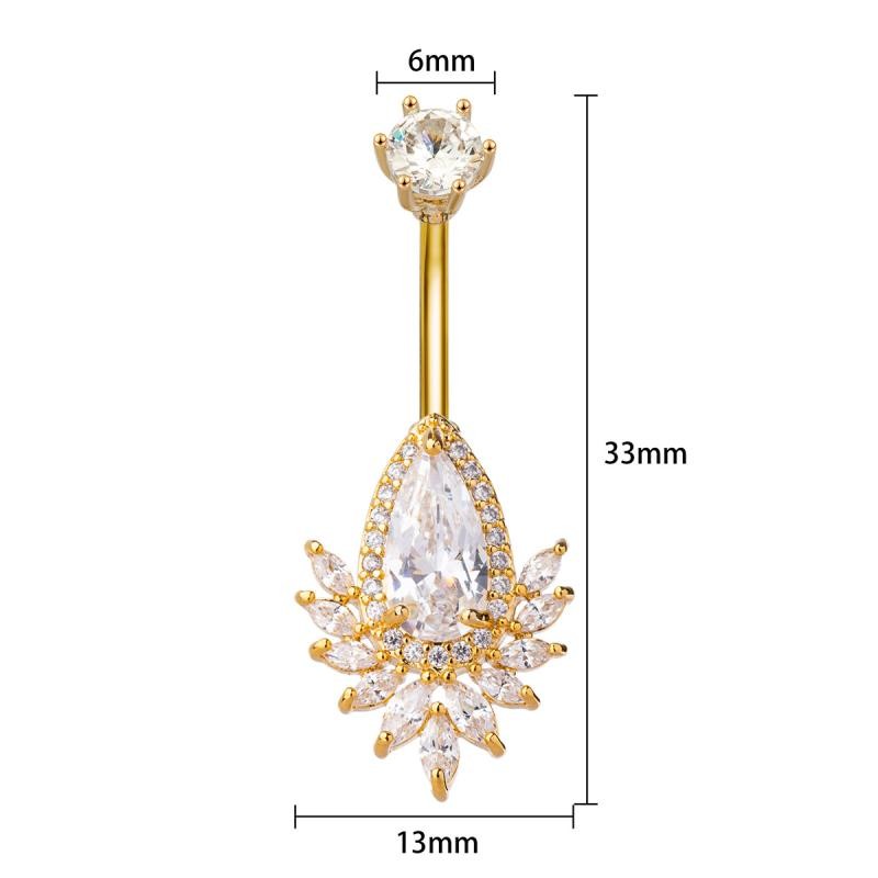 Fashion Bow Heart Zircon Belly Button Rings Sexy Stainless Steel Navel Piercing