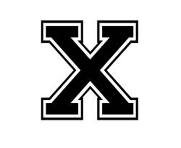 Varsity College Lettering - Letter X - Car Tablet Vinyl Decal