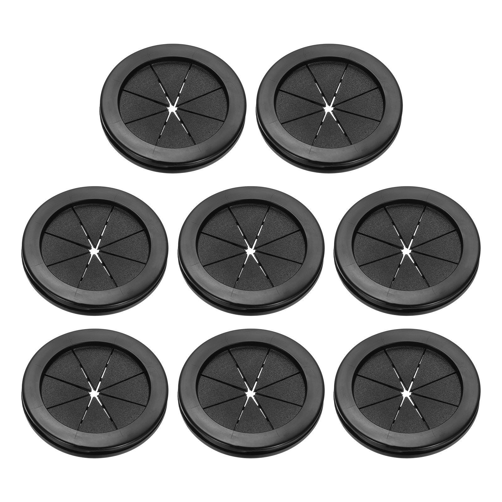 2.8" Drill Hole Rubber Grommets, 8Pcs Desk Grommet Cable Grommet, Black