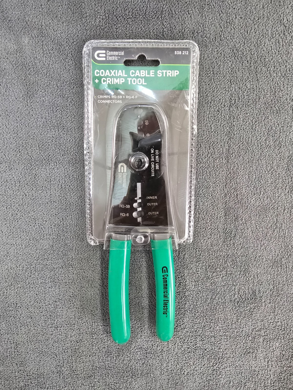 Commercial Electric Coaxial Cable Strip and Crimp Tool 538 212
