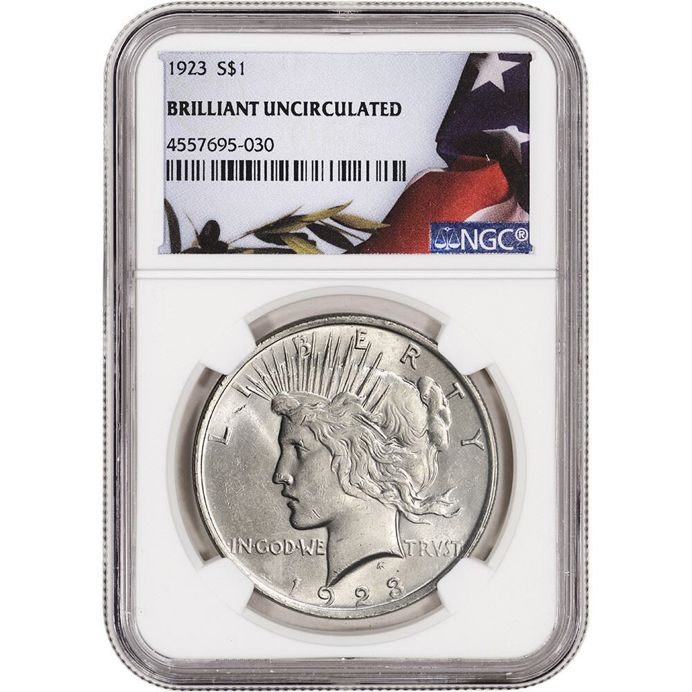 1923 US Peace Silver Dollar $1 - NGC Brilliant Uncirculated