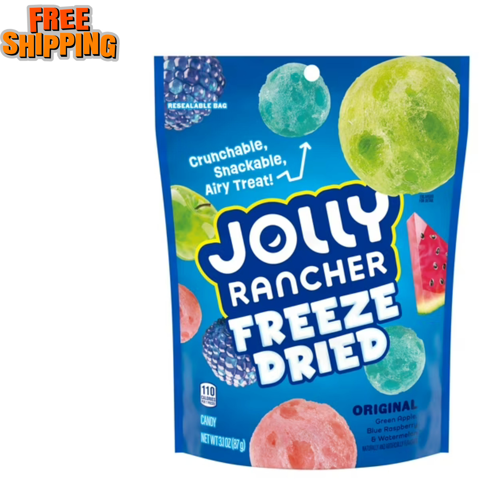 JOLLY RANCHER Freeze Dried Original Fruit Flavored Candy Bag, 3.1 oz-free ship