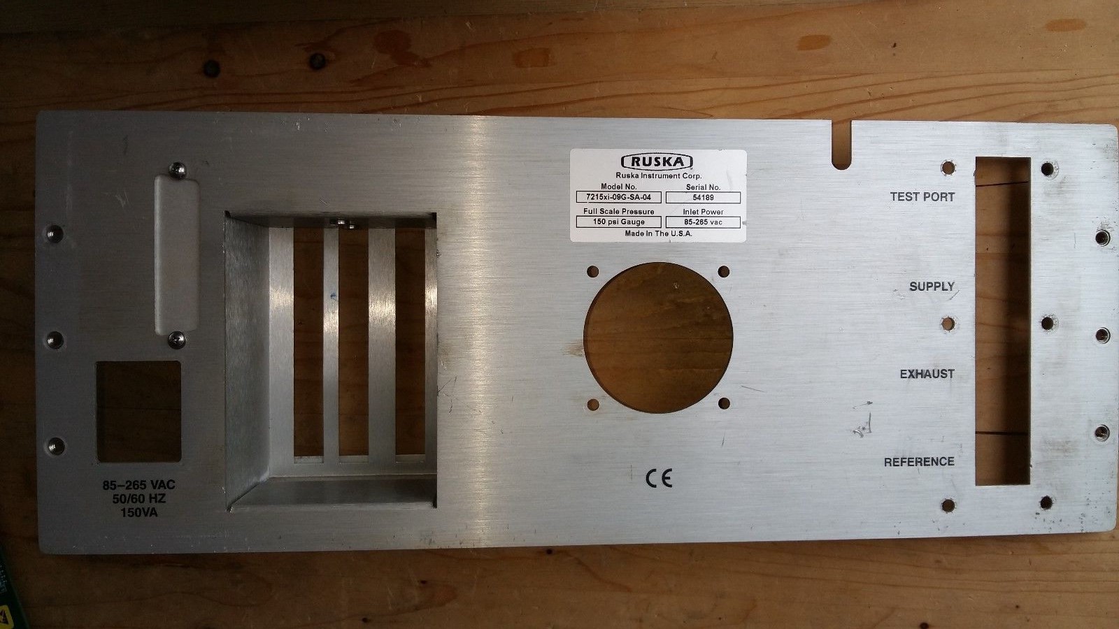 Rear Panel for Ruska 7215 XI Digital Pressure Controller